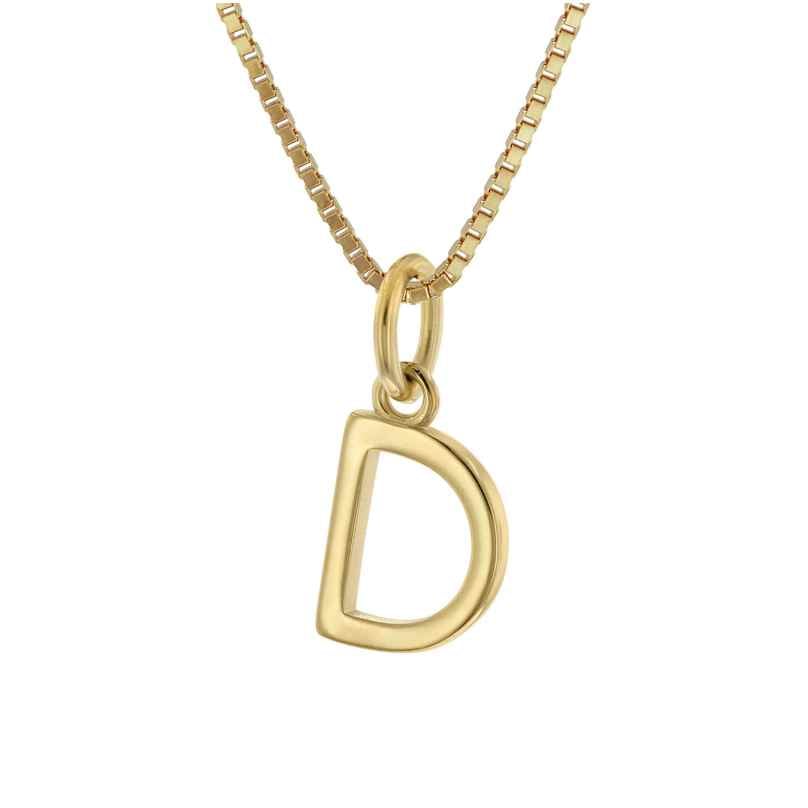 trendor 15255-D Women's Necklace with Letter D Gold Plated Silver 925