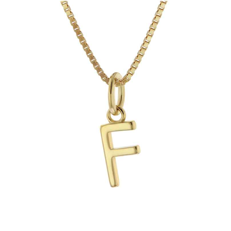 trendor 15255-F Women's Necklace with Letter F Gold Plated Silver 925
