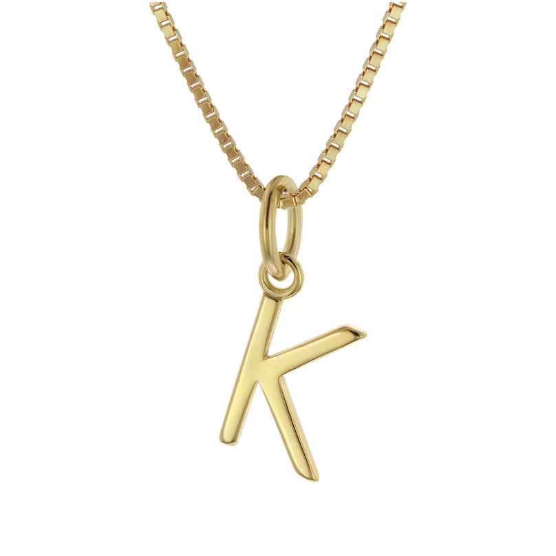 trendor 15255-K Women's Necklace with Letter K Gold Plated Silver 925