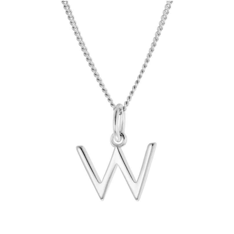 trendor 15210-W Damen-Halskette mit Buchstabe W Anhänger Silber 925