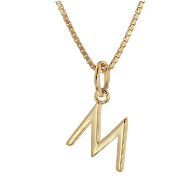 trendor 15255-M Women's Necklace with Letter M Gold Plated Silver 925
