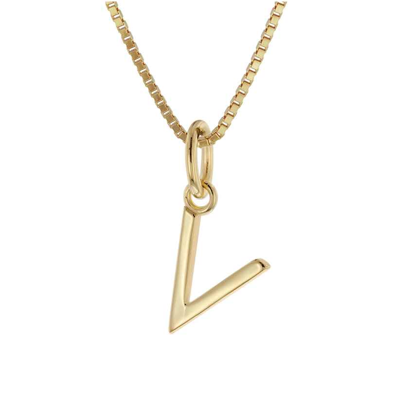 trendor 15255-V Women's Necklace with Letter V Gold Plated Silver 925