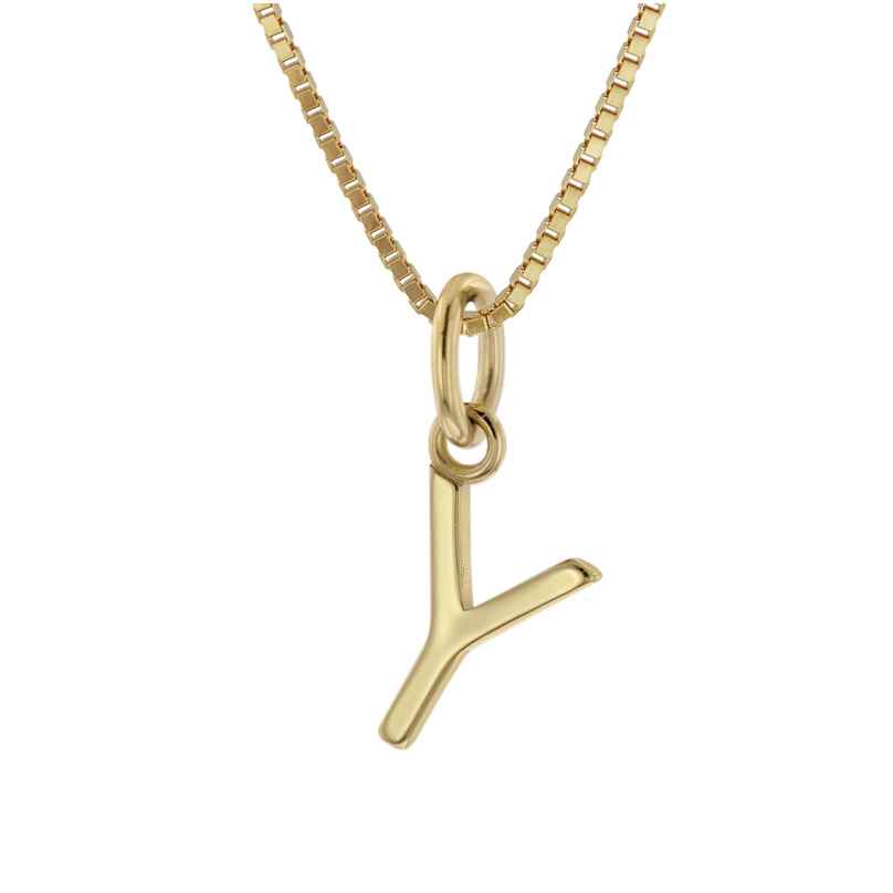 trendor 15255-Y Women's Necklace with Letter Y Gold Plated Silver 925
