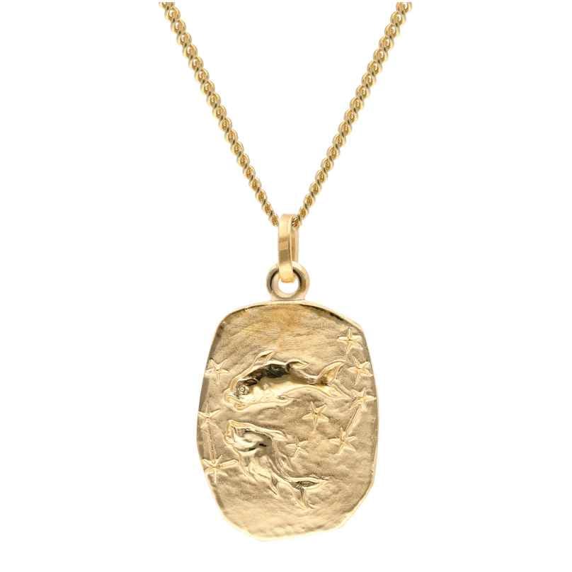 trendor 15404-03 Fische Sternzeichen Gold 333 / 8K mit vergoldeter Silberkette
