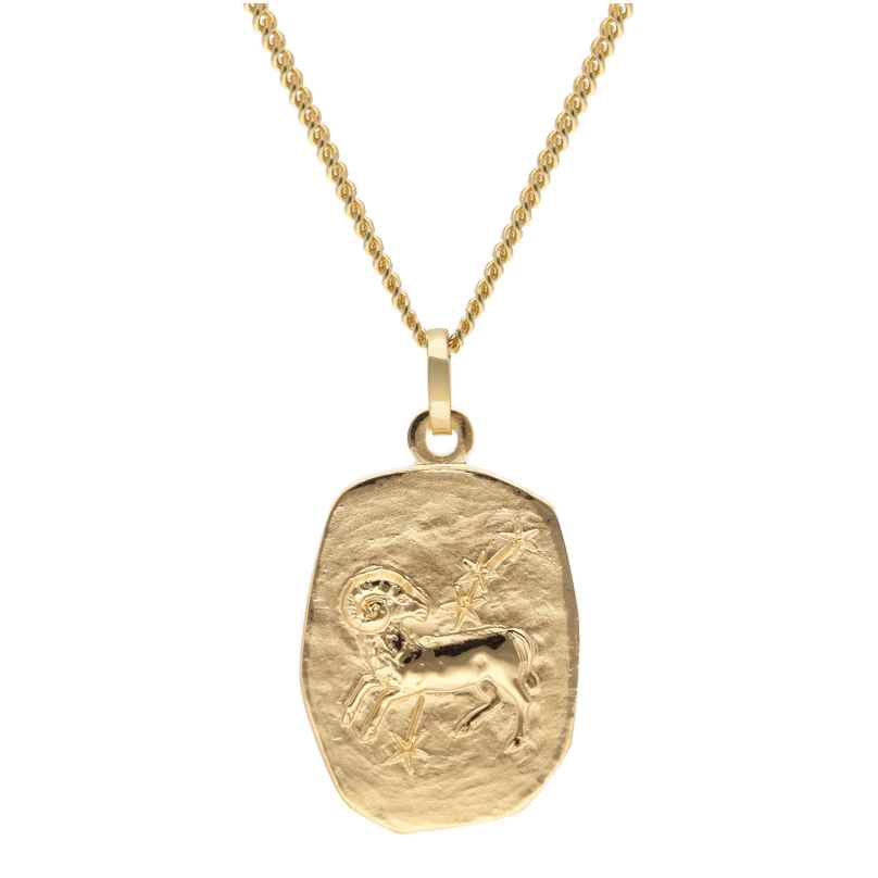 trendor 15404-04 Aries Zodiac Gold 333 / 8K with Gold-Plated Silver Necklace