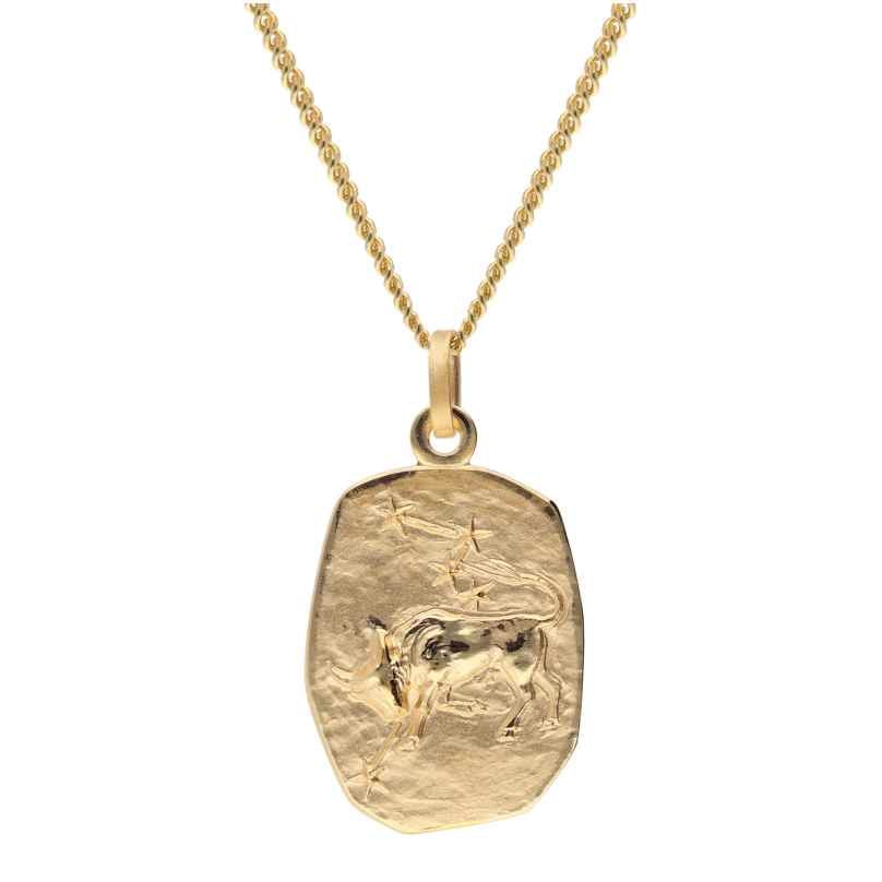trendor 15404-05 Taurus Zodiac Gold 333 / 8K with Gold-Plated Silver Necklace