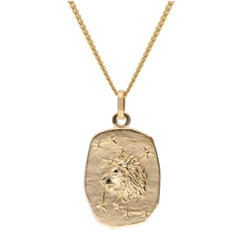 trendor 15404-08 Leo Zodiac Gold 333 / 8K with Gold-Plated Silver Necklace