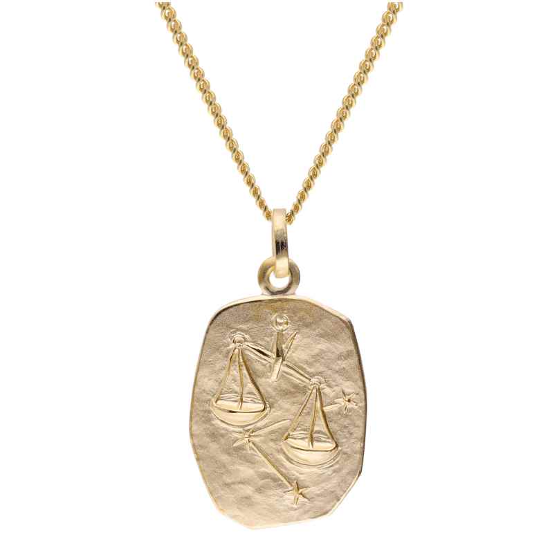 trendor 15404-10 Libra Zodiac Gold 333 / 8K with Gold-Plated Silver Necklace
