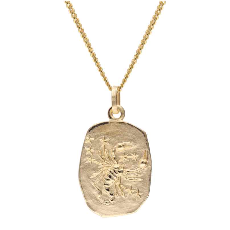 trendor 15404-11 Scorpio Zodiac Gold 333 / 8K with Gold-Plated Silver Necklace
