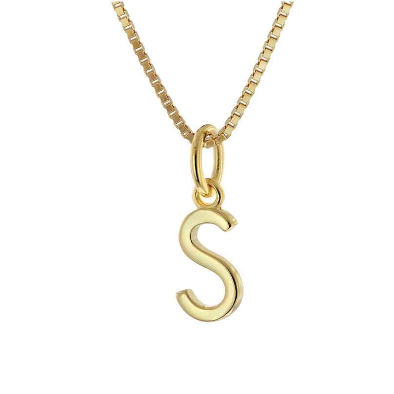 trendor 15255-S Women's Necklace with Letter S Gold Plated Silver 925
