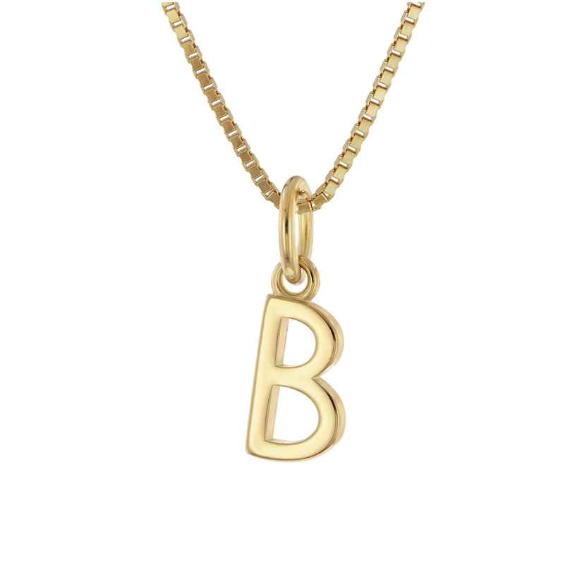 trendor 15255-B Women's Necklace with Letter B Gold Plated Silver 925