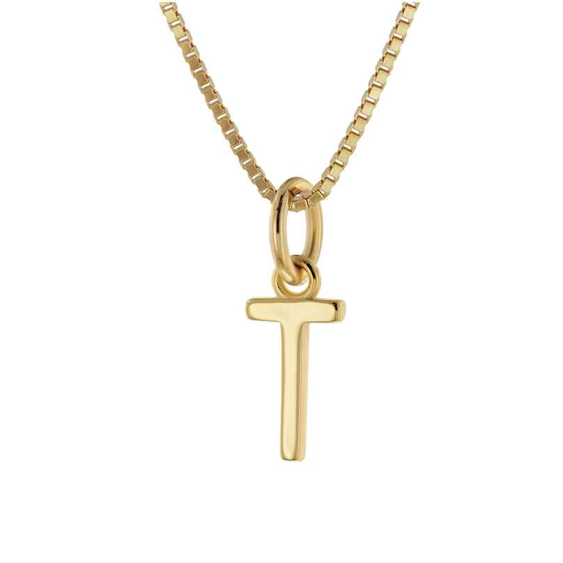 trendor 15255-T Women's Necklace with Letter T Gold Plated Silver 925