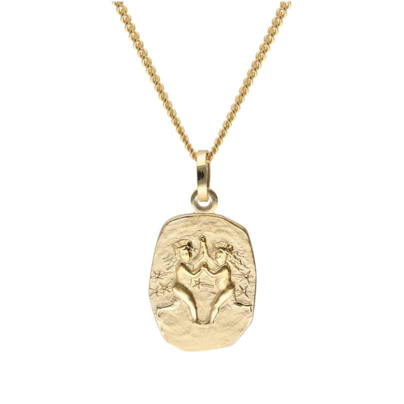 trendor 15436-06 Gemini Zodiac Gold 585 / 14K with Gold-Plated Silver Necklace