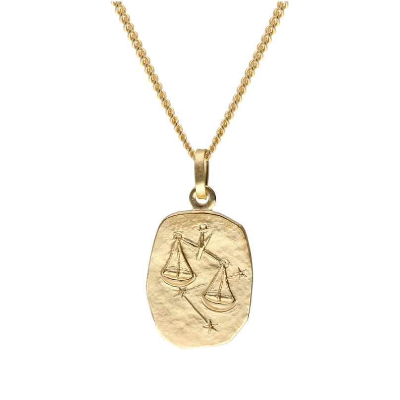 trendor 15436-10 Libra Zodiac Gold 585 / 14K with Gold-Plated Silver Necklace