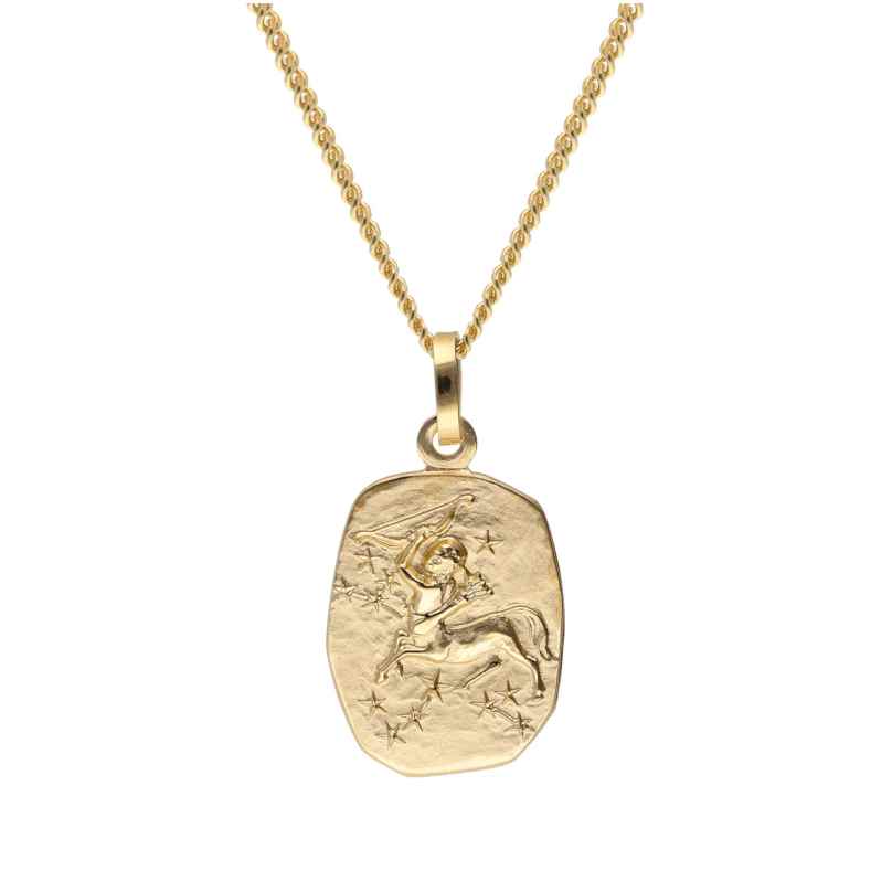 trendor 15436-12 Sagittarius Zodiac Gold 585 with Gold-Plated Silver Necklace