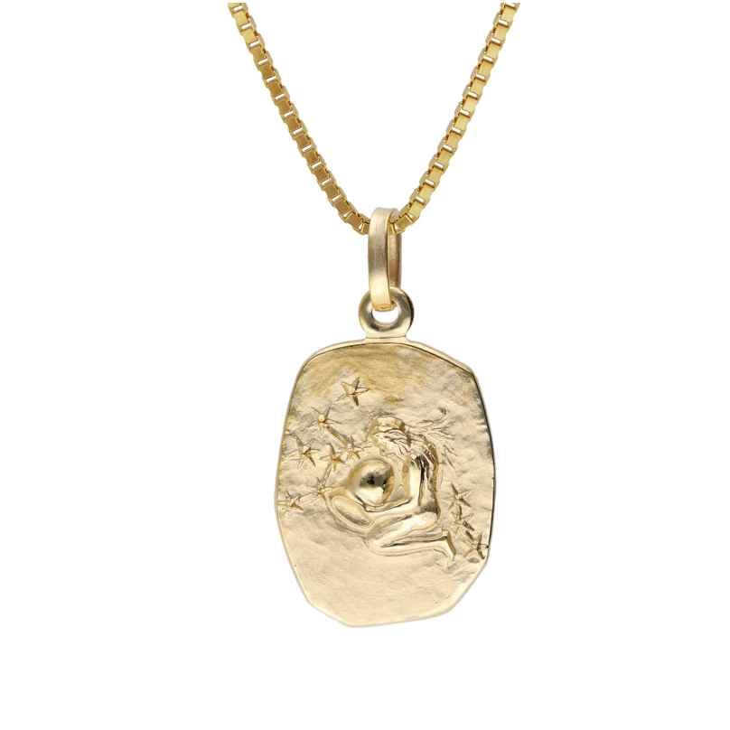 trendor 15382-02 Aquarius Zodiac Gold 333/8K with Gold-Plated Silver Necklace