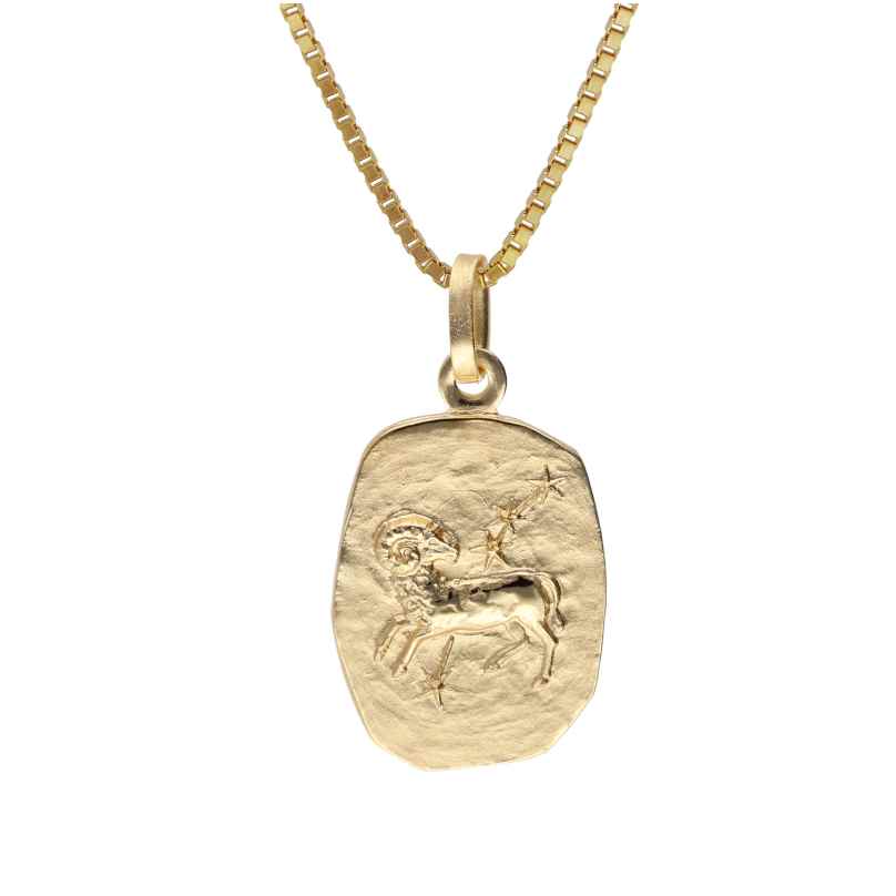 trendor 15382-04 Aries Zodiac Gold 333/8K with Gold-Plated Silver Necklace