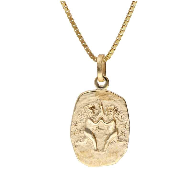 trendor 15382-06 Gemini Zodiac Gold 333/8K With Gold-Plated Silver Necklace