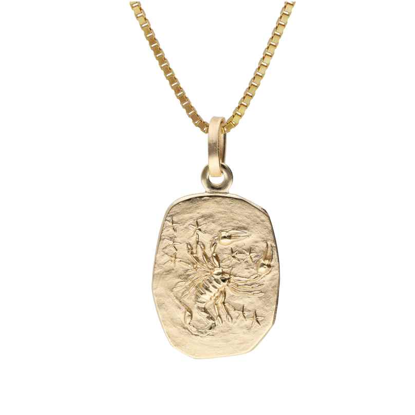 trendor 15382-11 Scorpio Zodiac Gold 333/8K with Gold-Plated Silver Necklace