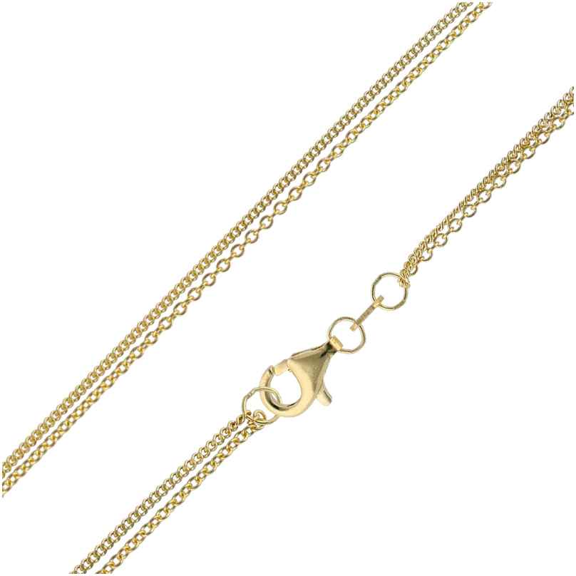 trendor 15492 Women's Necklace for Pendants Gold Plated 925 Silver Two-Rows