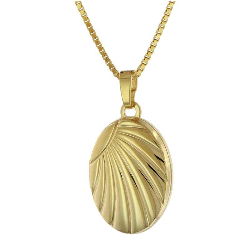 trendor 75779 Locket Pendant Gold 333 + Gold-Plated Silber Necklace