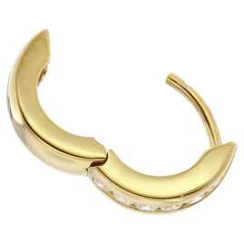 trendor 15582 Earrings Gold 333/8K Hoops with Cubic Zirconias