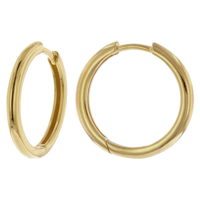 trendor 15585 Earrings 925 Silver Gold-Plated Hoops Ø 20 mm 4262408155850