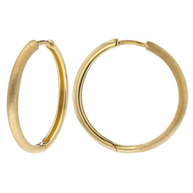 trendor 15586 Earrings 925 Silver Gold-Plated Hoops Ø 20 mm 4262408155867