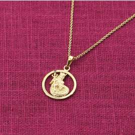 trendor 15560-02 Zodiac Aquarius 333 Gold with Amethyst + Gold-Plated Chain