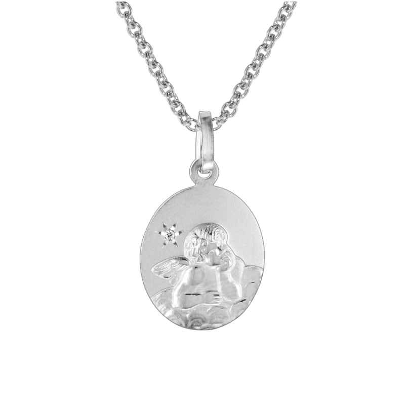 trendor 73570 Silver Necklace Diamond Angel Pendant