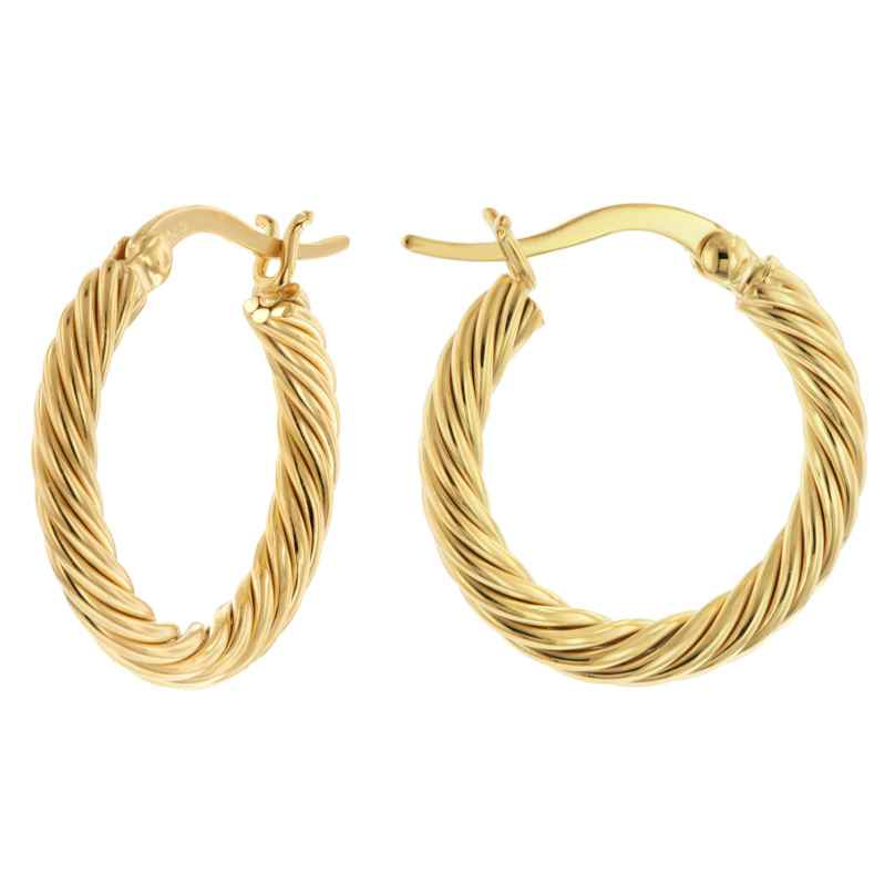 trendor 15597 Women's Hoop Earrings 925 Silver Gold-Plated Ø 20 mm 4262408155973