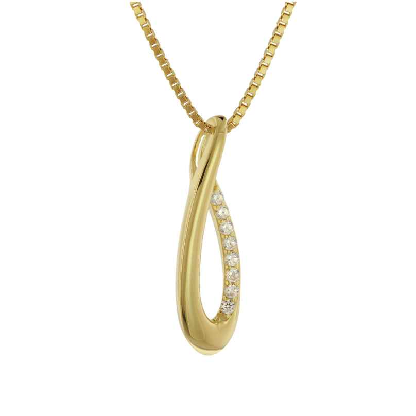 trendor 15611 Women's Necklace 925 Silver Gold-Plated with Cubic Zirconias