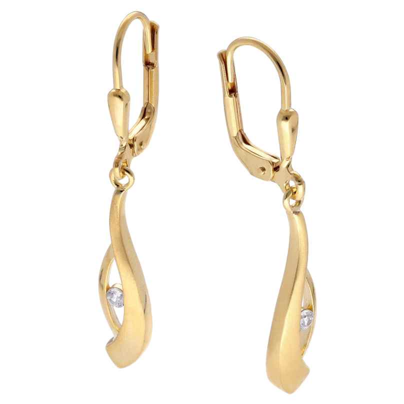 trendor 15616 Women's Earrings 925 Silver Gold-Plated with Cubic Zirconia 4262408156161