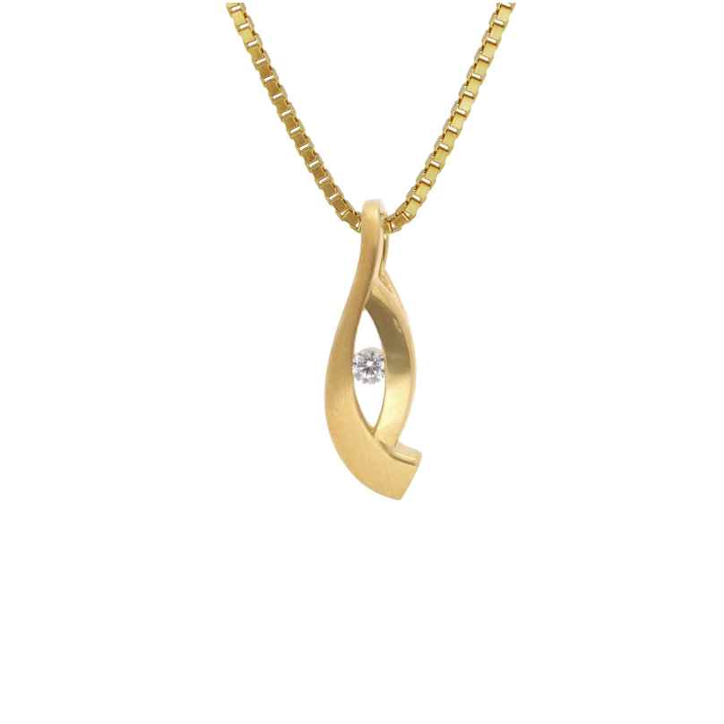 trendor 15618 Women's Necklace 925 Silver Gold-Plated with Cubic Zirconia
