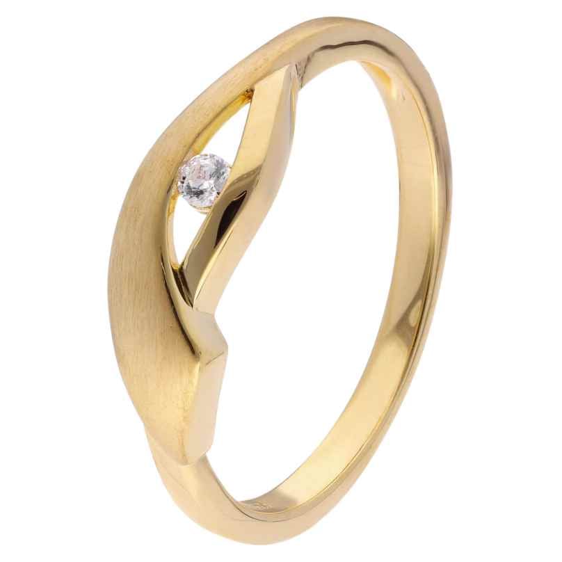 trendor 15620 Ladies' Ring 925 Silver Gold-Plated with Cubic Zirconia