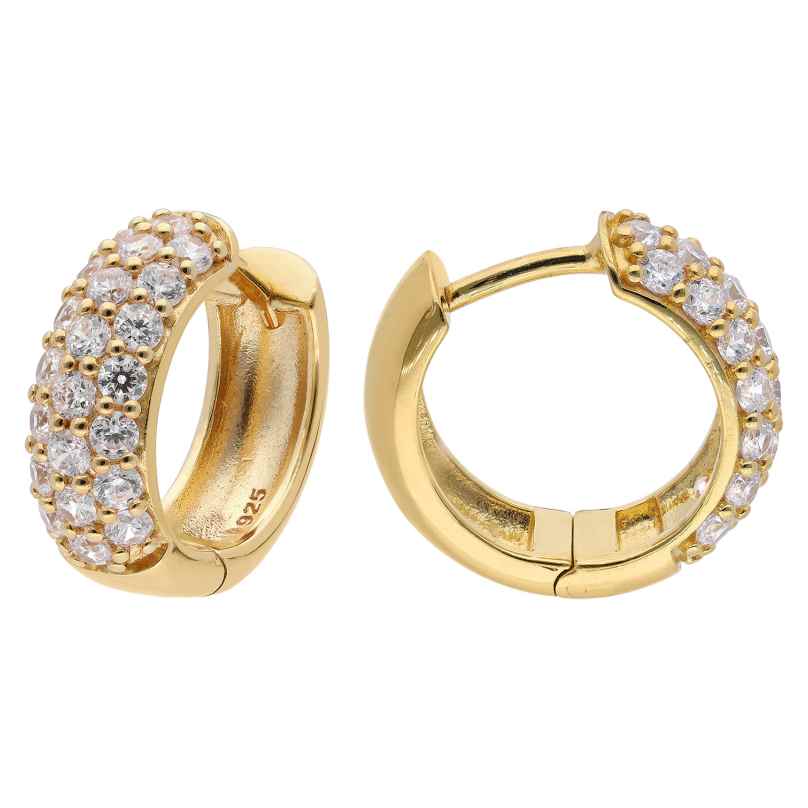 trendor 15623 Women's Hoop Earrings 925 Silver Gold-Plated Ø 16 mm 4262408156239