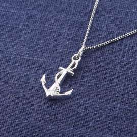 trendor 15638 Anchor Pendant Necklace 925 Silver