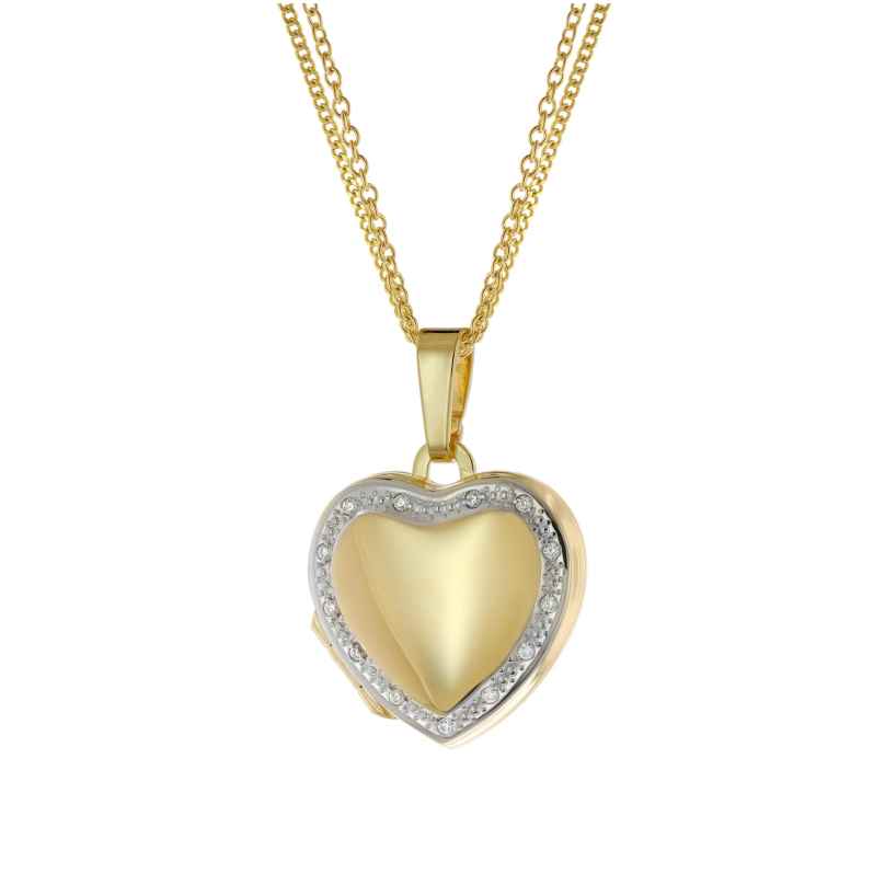 trendor 15644 Necklace with Heart Locket Gold Plated Silver 925