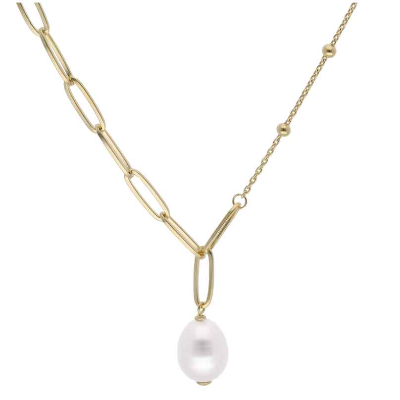 trendor 15646 Women's Necklace Gold Plated Silver 925 with Pearl 4262408156468