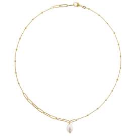 trendor 15646 Damen-Halskette Silber 925 Goldplattiert mit Perle