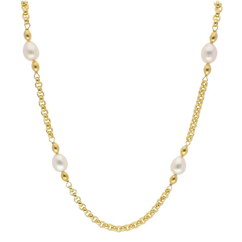 trendor 15658 Women's Necklace Gold Plated 925 Silver with Pearls 4262408156581