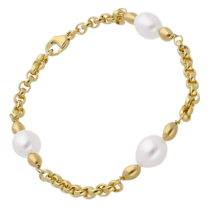 trendor 15659 Women's Bracelet Gold Plated 925 Silver with Pearls 4262408156598