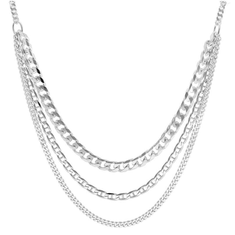 trendor 15661 Women's Necklace 925 Sterling Silver 3 Rows 4262408156611