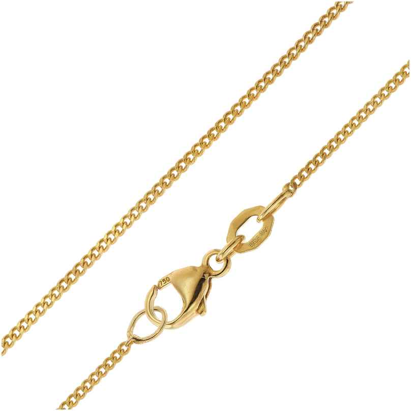 trendor 15770 Curb Chain 750 Gold 18 kt Flat Necklace 1.2 mm Wide