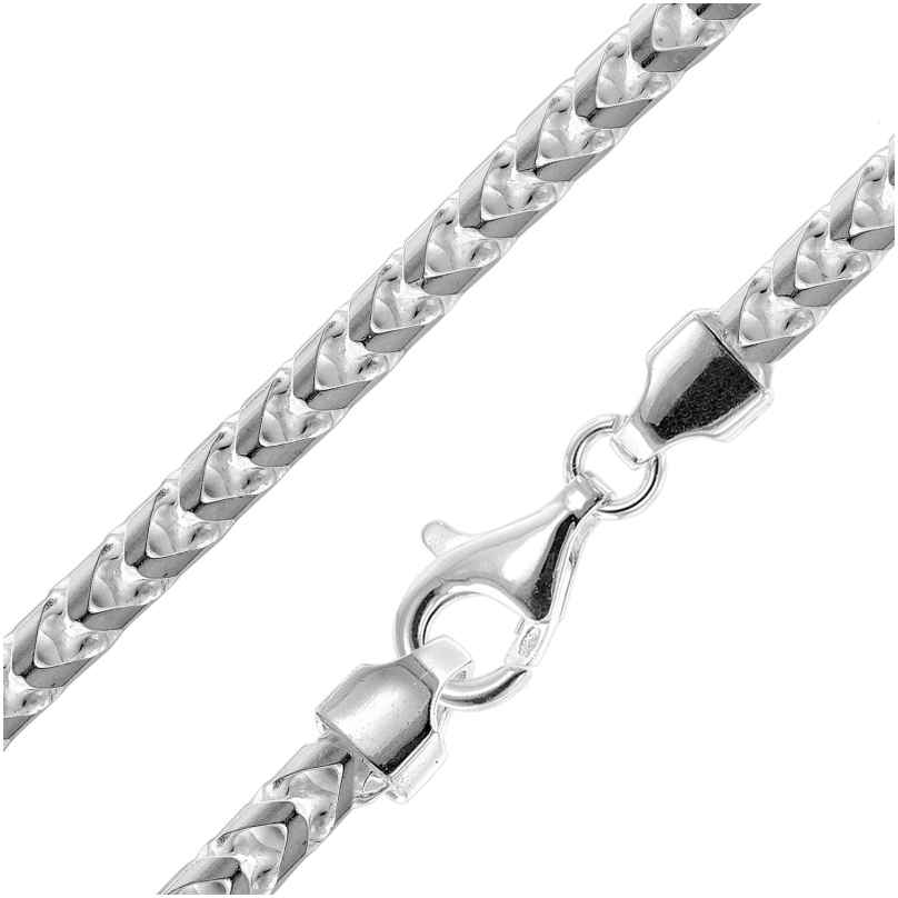 trendor 15795 Men's Necklace 925 Silver Foxtail Chain Width 5.1 mm