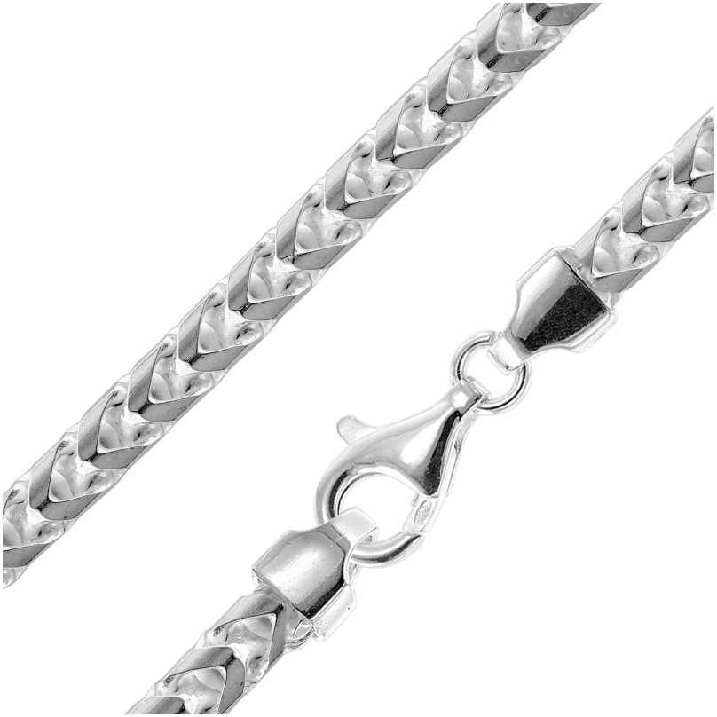 trendor 15800 Men's Necklace 925 Silver Foxtail Chain Width 5.6 mm