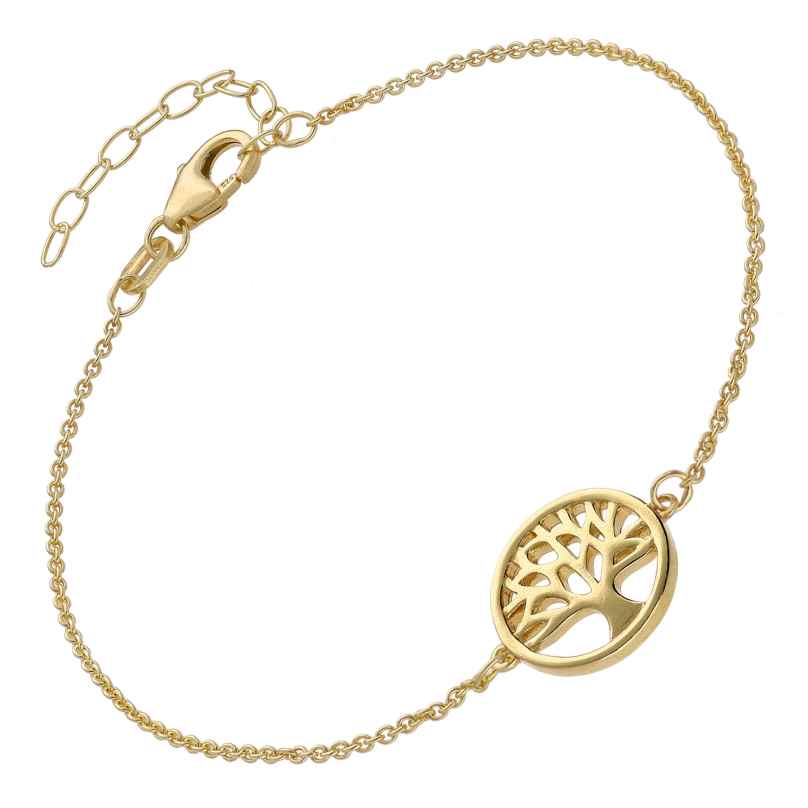 trendor 15810 Girls' Bracelet with Tree of Life Gold Plated 925 Silver