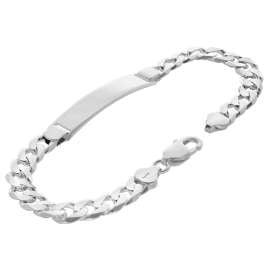 trendor 15812 Men's Engraving Bracelet 925 Silver Curb Chain with Name
