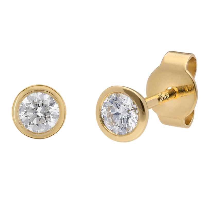trendor 15881 Diamond Stud Earrings Yellow Gold 750/18K 0.35 carat 4262408158813