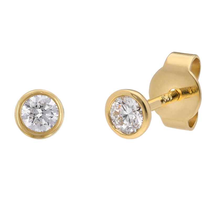 trendor 15880 Diamond Stud Earrings Yellow Gold 750/18K 0.25 carat 4262408158806